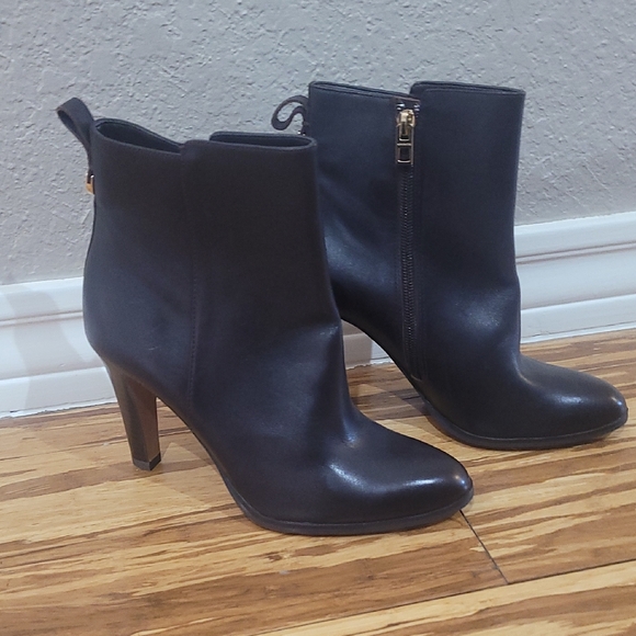 Coach Brown Calf Leather Heeled Boots - Picture 1 of 7